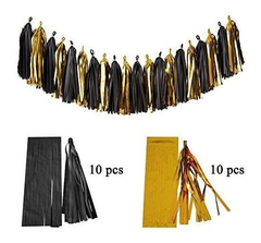 Decoraciones De Fiesta De Graduación En Negro Y Dorado - Danielle's Store