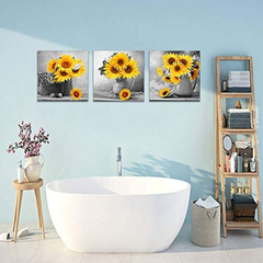 3 Piezas De Arte De Pared De Lona De Girasol en internet