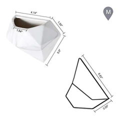 T4u - Jarrones De Pared Geométricos De Diamante, De Cerámica