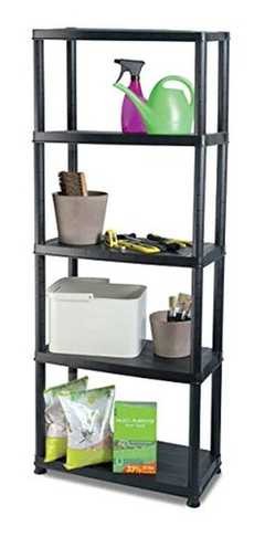 Estanteria Multiusos De Plástico Color Negro 15 In/5 Niveles en internet