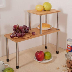 Estantería Multiuso De Metal Y Madera Color Marrón/2 Niveles