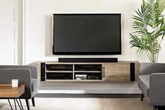 Mueble Para Tv Con Estantes De Madera Color Marrón Y Negro. - Danielle's Store