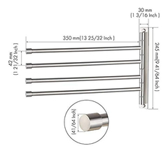 Toallero Kes A2102c Con 4 Barras Y Soporte De Pared - comprar online