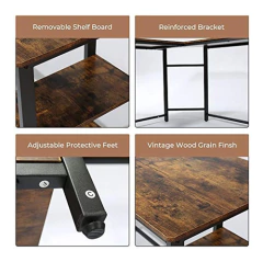 Imagen de Escritorio Para Pc Con Estantes De Metal Negro-madera Marrón