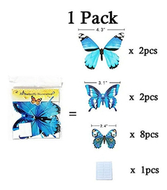 Ewong - Pegatinas De Pared Con Diseño De Mariposas En 3d - Danielle's Store