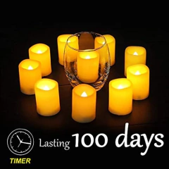 Juego De 6 Velas Votivas Led Sin Llama Con Temporizador