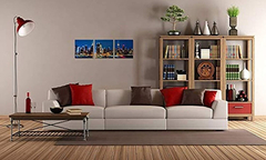 Cuadro De Pared Con Diseño De Ciudad De Nueva York En Blanco - Danielle's Store