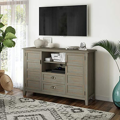 Mueble Para Tv Con Estantes De Madera Color Gris. - comprar online