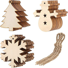 Tatuo 30 Piezas De Adornos De Madera De Navidad Adornos