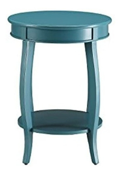 Mesa Auxiliar De Madera Color Azul De 2 Niveles. - comprar online