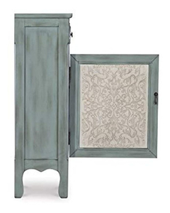 Cómoda De Madera Color Azul/beige Con 2 Puertas Y 2 Gavetas - tienda online