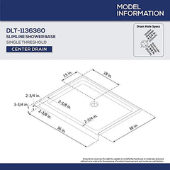 Dreamline Slimline 36 Pulgadas. 36 Pulgadas De Profundidad. - comprar online