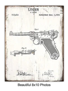 Cartel Decorativo De Pared De Arma De Fuego 8x10 - Danielle's Store