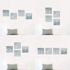 Cuadro Abstracto Gris Sobre Lienzo Pared Lámina Plateada - tienda online