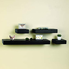 Estanterías Flotantes De Madera Color Negro/4 unidades. - Danielle's Store