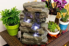 Fuente De Sobremesa En Cascada Con Luz Led Blanca - comprar online