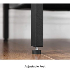 Mesa Auxiliar De Acero Y Madera Color Negro/3 Niveles. - tienda online