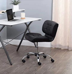 Silla Para Escritorio De Vinilo Color Negro - Danielle's Store