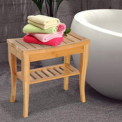 Homcom - Banco De Ducha De Madera De Bambú De 2 Niveles - comprar online