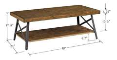 Mesa De Centro Con Estante De Madera Color Marrón. - Danielle's Store