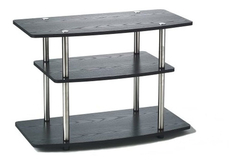 Mueble Para Tv De Madera Color Negro Y Metal Plateado.