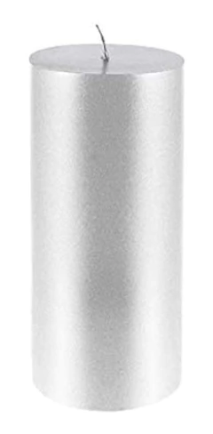 Mega Candles Vela Redonda, Sin Perfume, Color Plateado - comprar en línea
