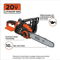 Motosierra De Iones De Litio 20v Max, 10 Pulgadas