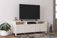Mueble Para Tv Con Estantes Y Armarios.madera Color Blanco. - comprar online