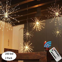 Pxb Paquete De 2 Luces De Esfera Starburst, 200 Luces Led