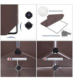 Imagen de Organizador De Zapatos Modular De Plástico Marrón/15 Cubos.