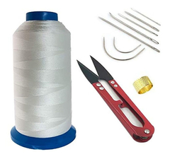 Hilo De Coser De Nailon, Agujas Curvas, Tijeras