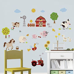 Adhesivo Decorativo Para Pared, Diseño De Amigos De Granja - comprar online