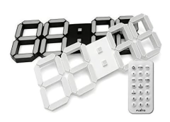 3d Negro Reloj De Pared Digital Con Control Remoto - comprar online