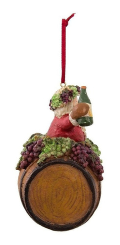 Tadorno Navideño De Santa Claus Sobre Un Barril De Vino - Danielle's Store