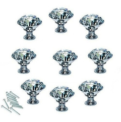 Hosl 10pcs 40mm Forma De Diamante Perilla De Gabinete De Cri