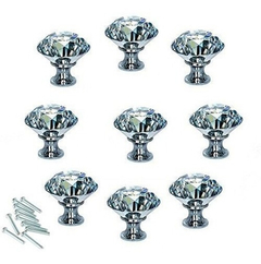 Hosl 10pcs 40mm Forma De Diamante Perilla De Gabinete De Cri