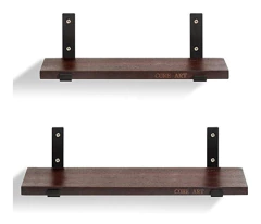 Estantería Flotante De Madera Color Marrón 2 Unidades.