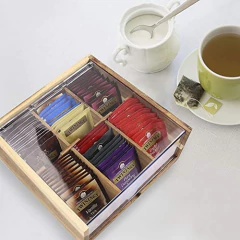 Caja Organizadora De Madera De Acacia Para Bolsas De Té - Danielle's Store