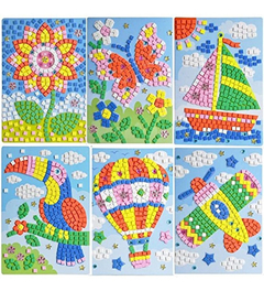 Kit De Arte Adhesivo Para Niños Diseño De Mosaico 6 Unidades