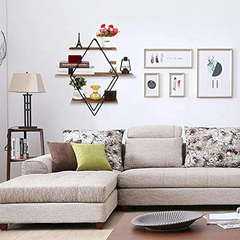 Estantería Flotante De Metal Y Madera Marrón/3 Niveles. - Danielle's Store