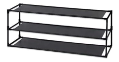 Organizador De Zapatos Impermeable De Acero Negro/3 Niveles. - comprar online
