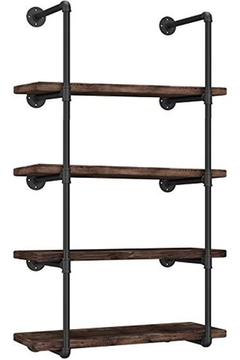 Estantería De Metal Y Madera Color Marrón, 4 Niveles