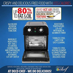 Deco Chef Xl 12,7 Qt Freidora De Aire Sin Aceite Multifunció - comprar online