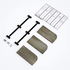 Estantería Flotante De Madera Color Gris De 3 Niveles.