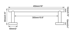 Gerz - Toallero De Barra De Acero Inoxidable De 18.0 In