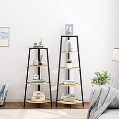 Estantería De Metal Y Madera Color Negro Y Marrón De 49 In. en internet