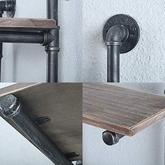 Estantería Flotante De Metal Y Madera Marrón/3 Niveles - tienda online
