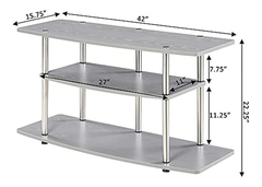 Mueble Para Tv De Metal Y Madera Color Gris, 3 Niveles - Danielle's Store