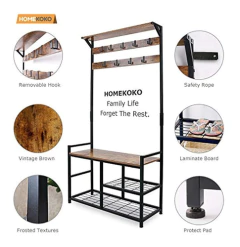 Organizado De Zapatos De Madera-metal Marron, 3 Niveles - tienda online