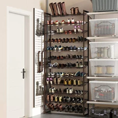 Organizador De Zapato De Malla De Metal Negro/12 Niveles - Danielle's Store